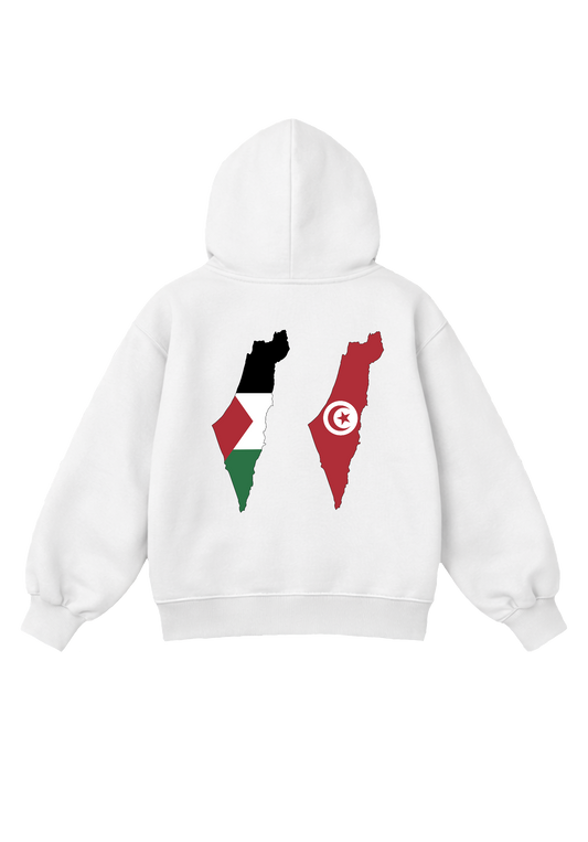 SWEAT UNISEXE PALESTINE BLANC