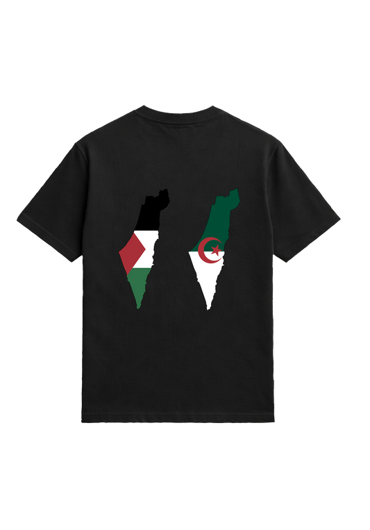 T-SHIRT UNISEXE PALESTINE NOIR